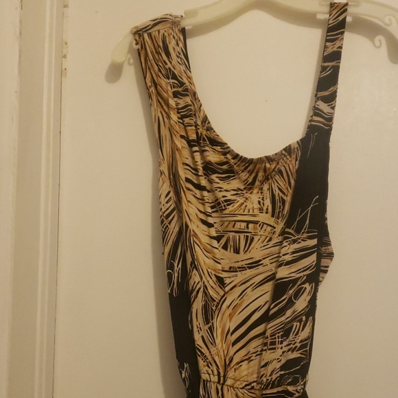 B. Smart Brown and Black belted sleeveless dress - Picture 2 of 4